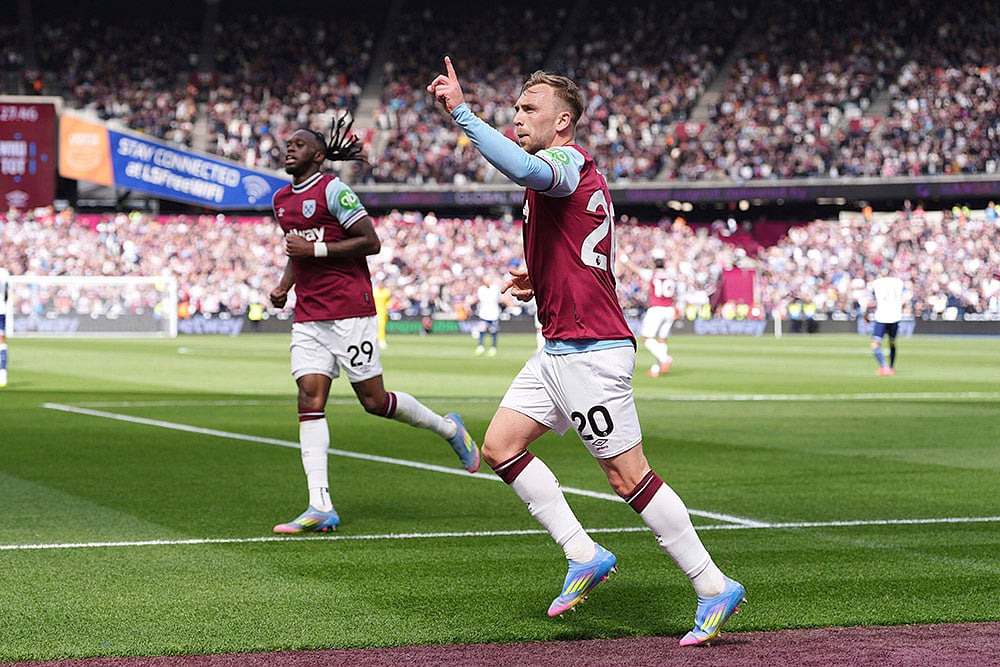 Britain Soccer premier league matchday 35 West Ham United and Tottenham Hotspur: Jarrod Bowen
