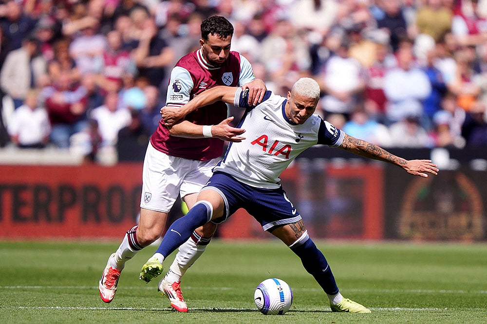 Britain Soccer premier league matchday 35 West Ham United and Tottenham Hotspur: Max Kilman