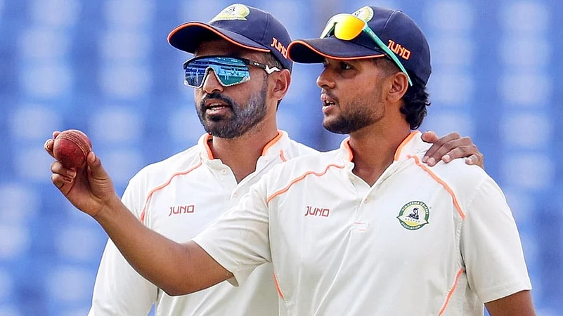Harsh Dubey during Ranji Trophy final between Kerala and Vidarbha