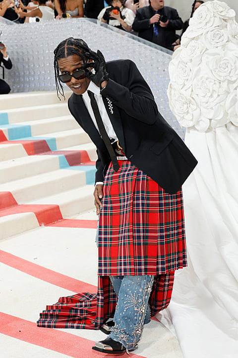 A$AP Rocky attends The 2023 Met Gala Celebrating "Karl Lagerfeld: A Line Of Beauty" at The Metropolitan Museum of Art on May 01, 2023 in New York City