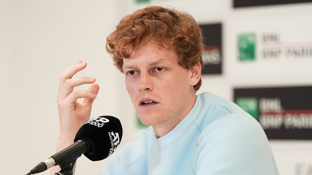 Jannik Sinner during his pre-match press conference at the Italian Open