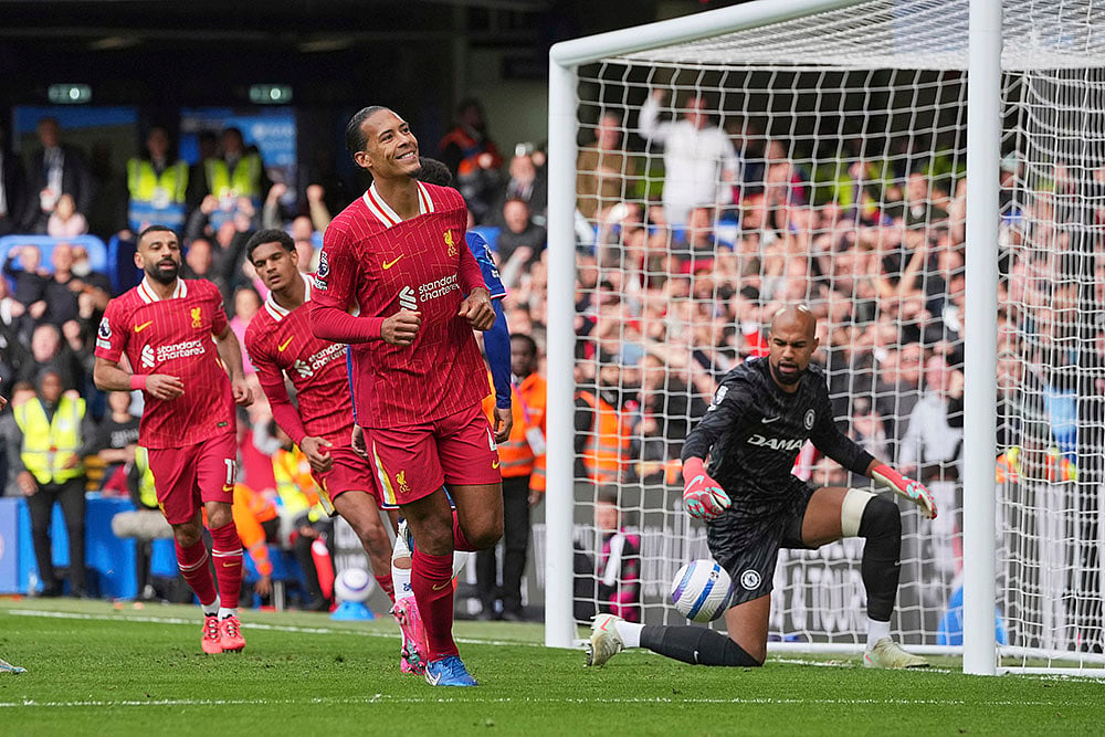 English Premier League soccer Chelsea Vs Liverpool match:  Virgil van Dijk