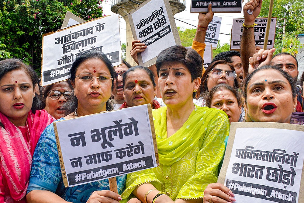 | Photo: PTI : Protest over Pahalgam terror attack