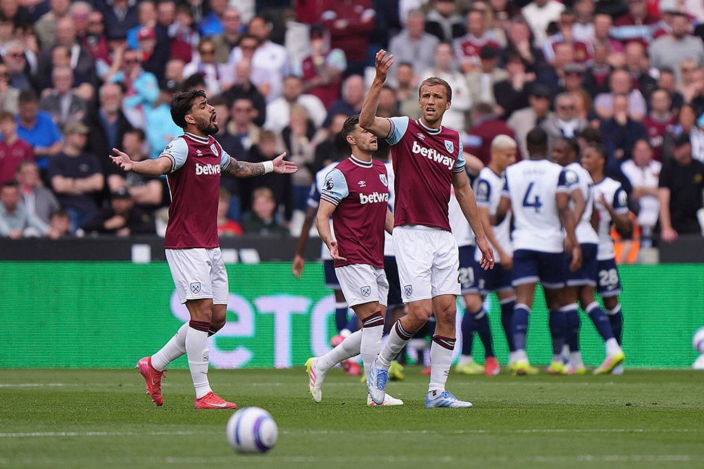 Britain Soccer premier league matchday 35 West Ham United and Tottenham Hotspur: Tomas Soucek