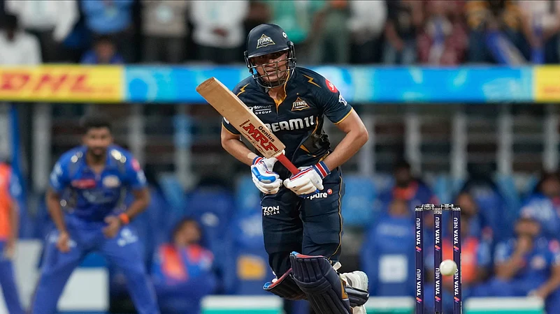Gujarat Titans captain Shubman Gill plays a shot during the IPL 2025. AP