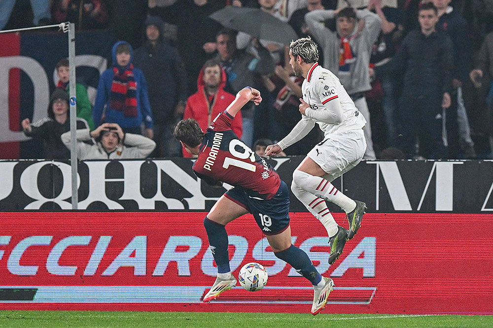 Italy soccer Serie A Genoa vs AC Milan match: Andrea Pinamonti