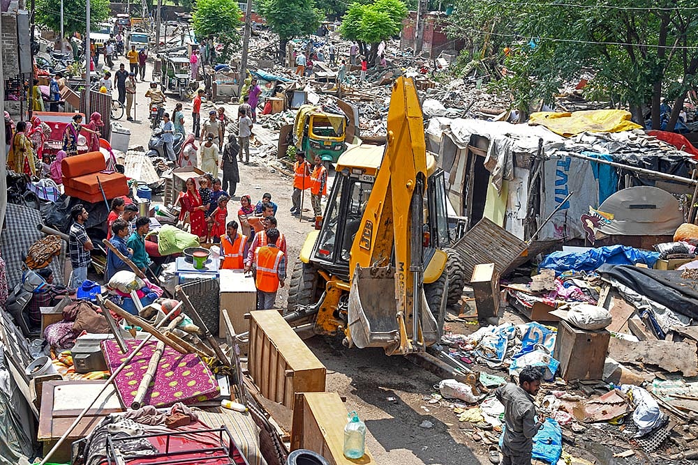 Slum cluster demolished in Chandigarh