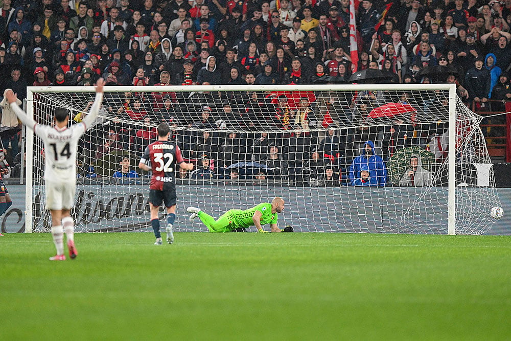 Italy soccer Serie A Genoa vs AC Milan match: Rafael Leao