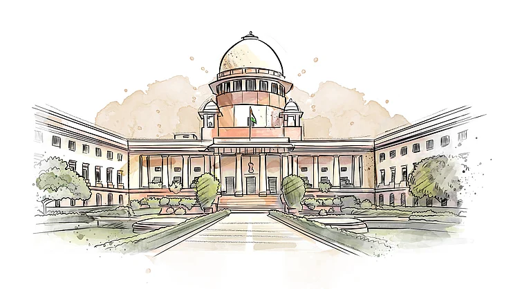 Illustration of The Supreme Court By Saahil for Outlook India - | Saahil for Outlook India