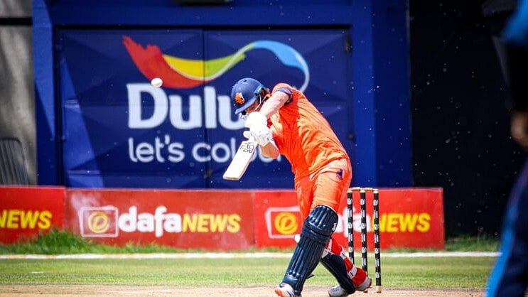 Photo: X | Cricket Netherlands : Netherlands cricket team player during a match.