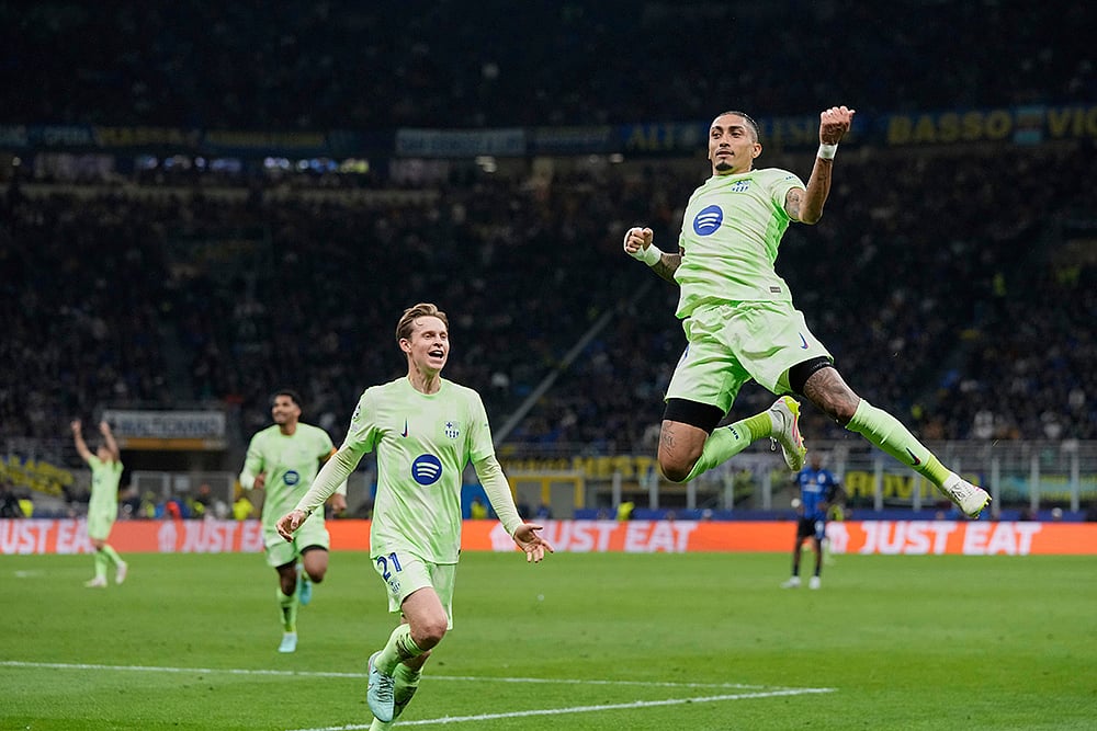 Champions League 2024-25 Semifinal Second Leg Inter Milan vs Barcelona: Raphinha