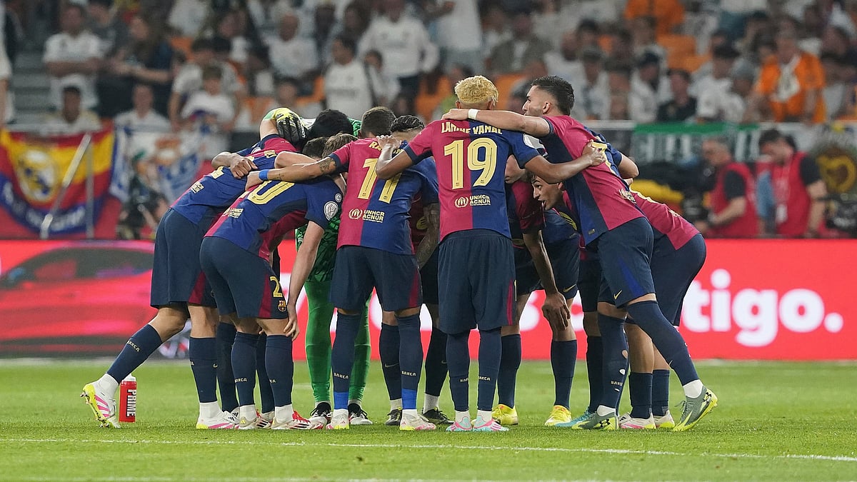 Barcelona ahead of their Copa del Rey final victory.