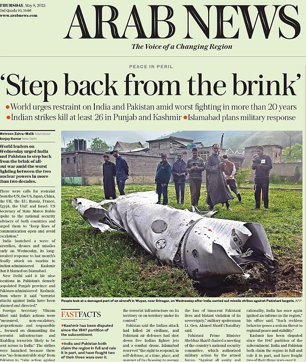 Step back from the brink: Arab News