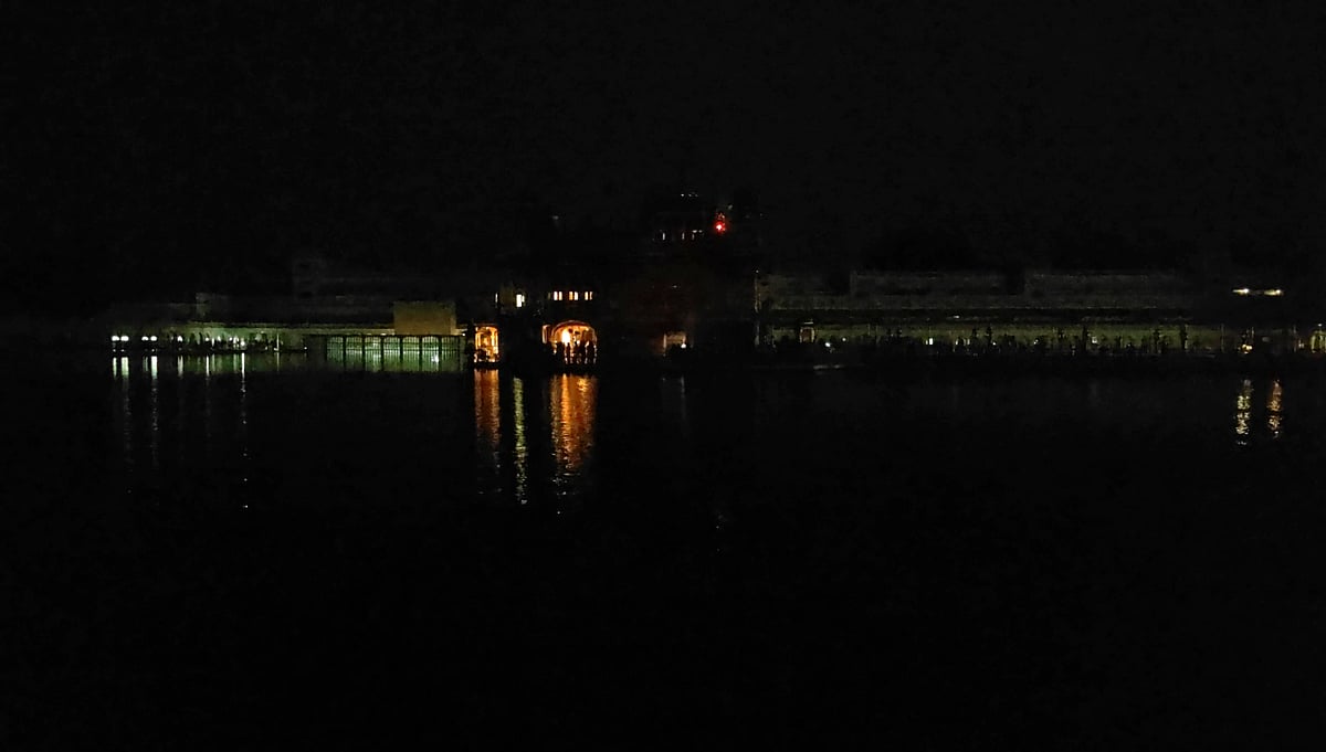 PTI : View of the Golden Temple during a blackout rehearsal as part of a nationwide civil defence mock drill