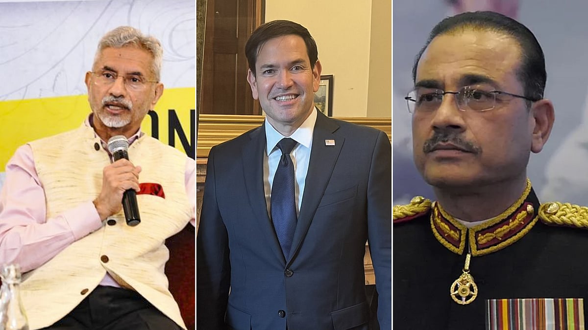 PTI : EAM S Jaishankar; US State Secretary Marco Rubio; Pakistan Army chief Gen Asim Munir(L to R)