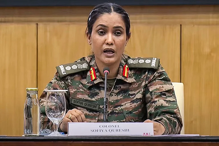 Army's Colonel Sofiya Qureshi - | Photo: @MEAIndia/Youtube via PTI