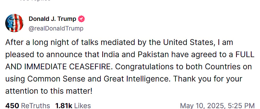 US Presidents Truth Social account
