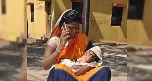 Indian mother with her baby
