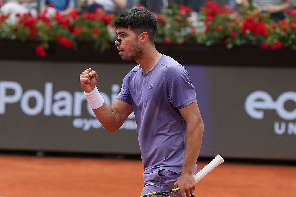 | Photo: Alfredo Falcone/LaPresse via AP : Italian Open 2025: Carlos Alcaraz vs Dusan Lajovic