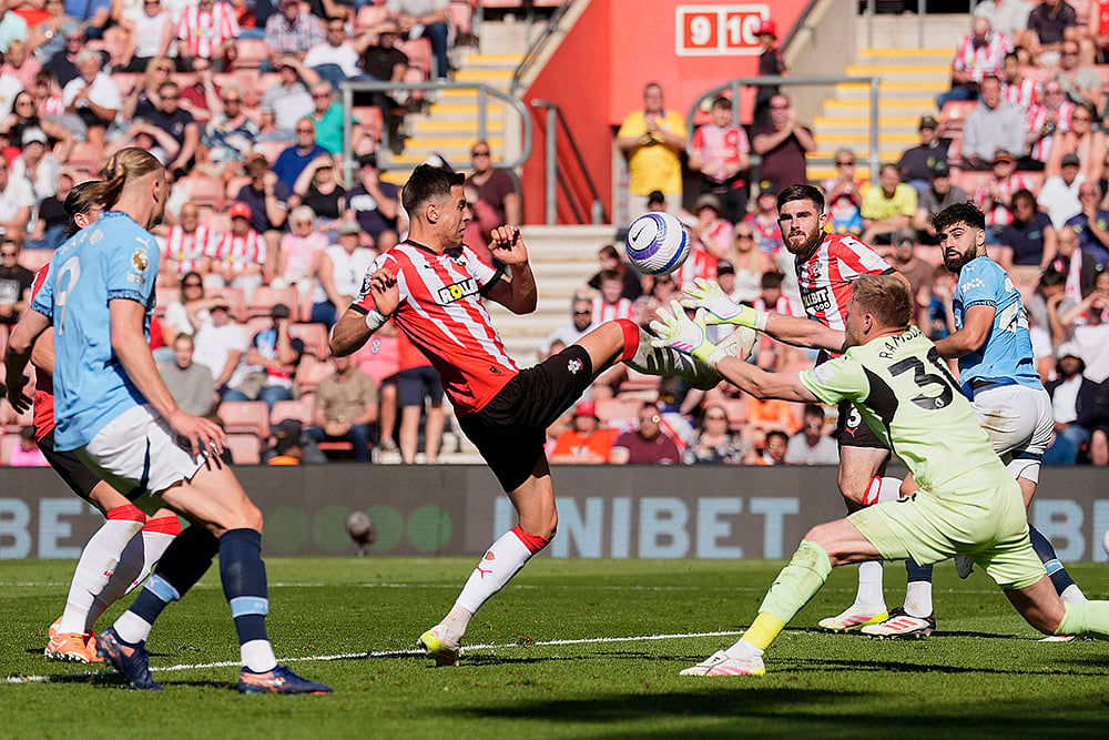 Britain soccer Premier League Manchester City vs Southampton: Jan Bednarek,