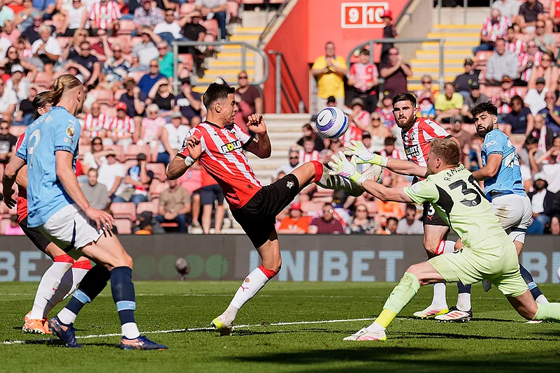Britain soccer Premier League Manchester City vs Southampton: Jan Bednarek,
