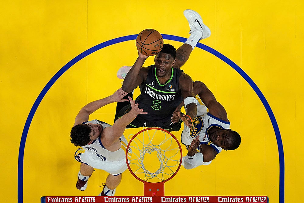 NBA basketball playoff game 3 Minnesota Timberwolves vs Golden State Warriors: Anthony Edwards