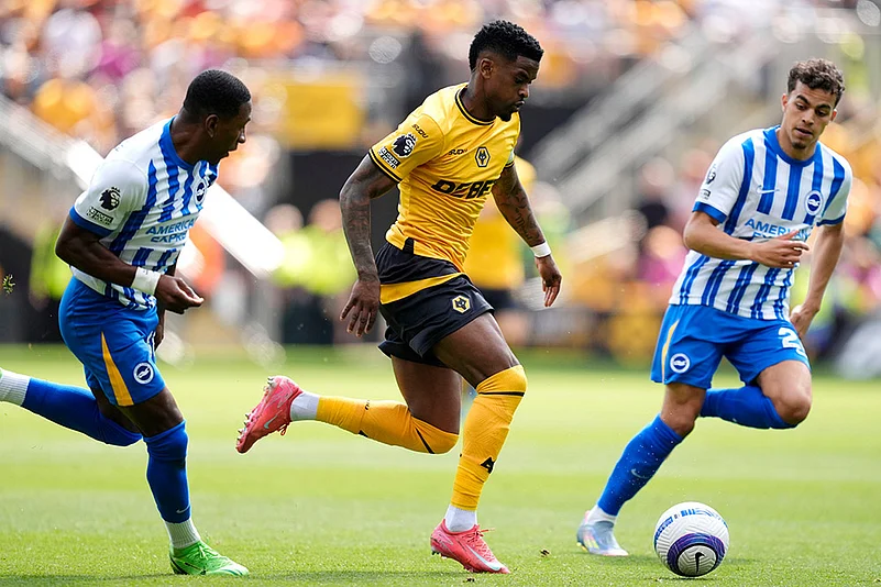Britain soccer Premier League Wolverhampton Wanderers and Brighton: Nelson Semedo