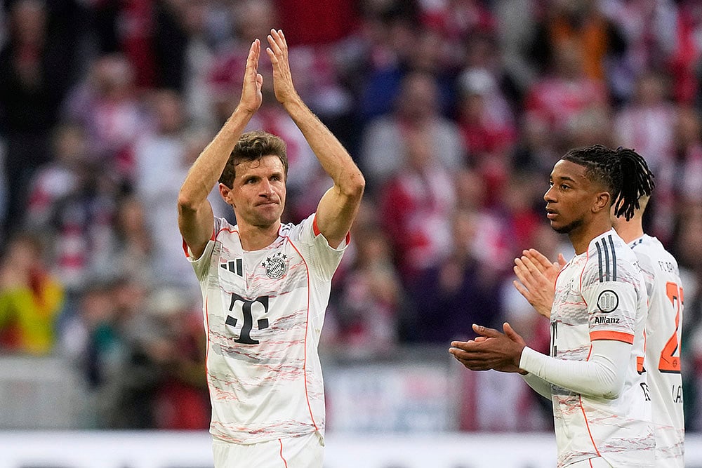 Germany Soccer Bundesliga FC Bayern Munich and Borussia Moenchengladbach: Thomas Mueller 