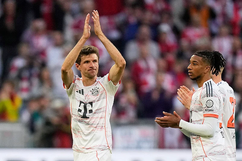 Germany Soccer Bundesliga FC Bayern Munich and Borussia Moenchengladbach: Thomas Mueller