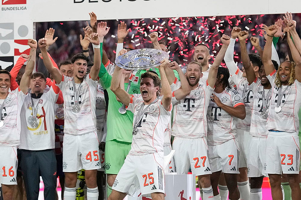 Germany Soccer Bundesliga FC Bayern Munich and Borussia Moenchengladbach: Thomas Mueller