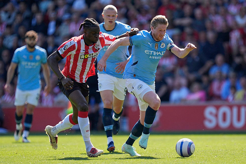 Britain soccer Premier League Manchester City vs Southampton: Kevin De Bruyne