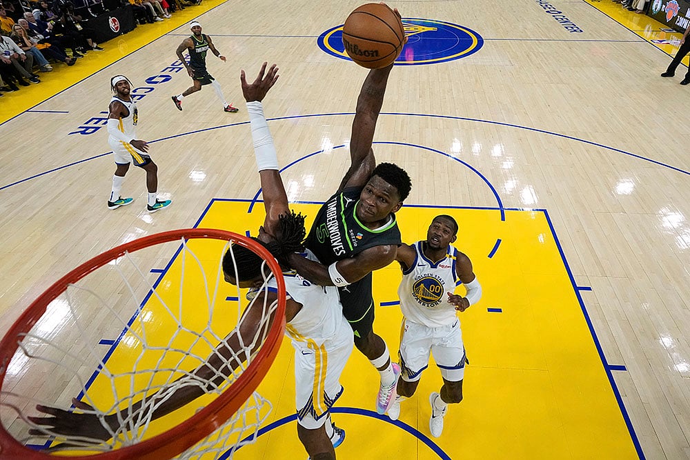NBA basketball playoff series game 3 Minnesota Timberwolves vs Golden State Warriors: 