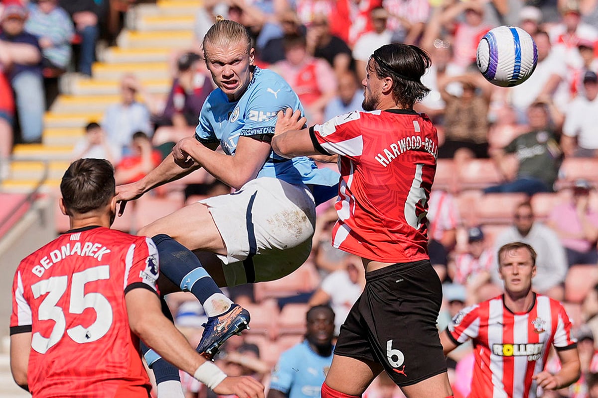 Britain soccer Premier League Manchester City vs Southampton: Erling Haaland
