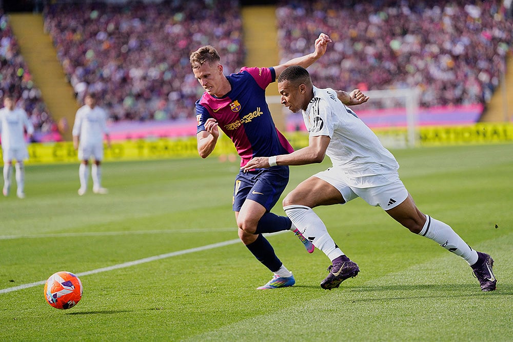 Spanish La Liga Soccer El clasico Barcelona vs Real Madrid: Dani Olmo