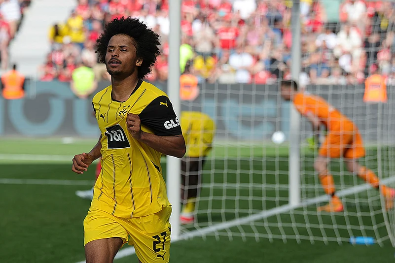 Germany Soccer Bundesliga Bayer 04 Leverkusen vs Borussia Dortmund: Karim Adeyemi