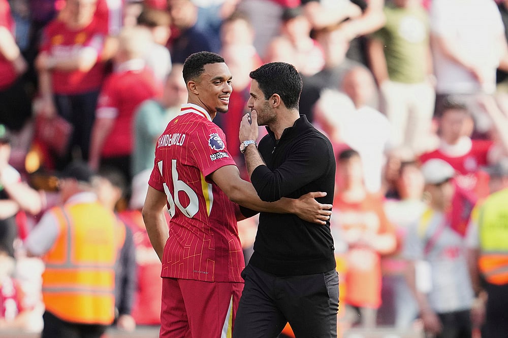 English Premier League soccer Liverpool vs Arsenal: Mikel Arteta
