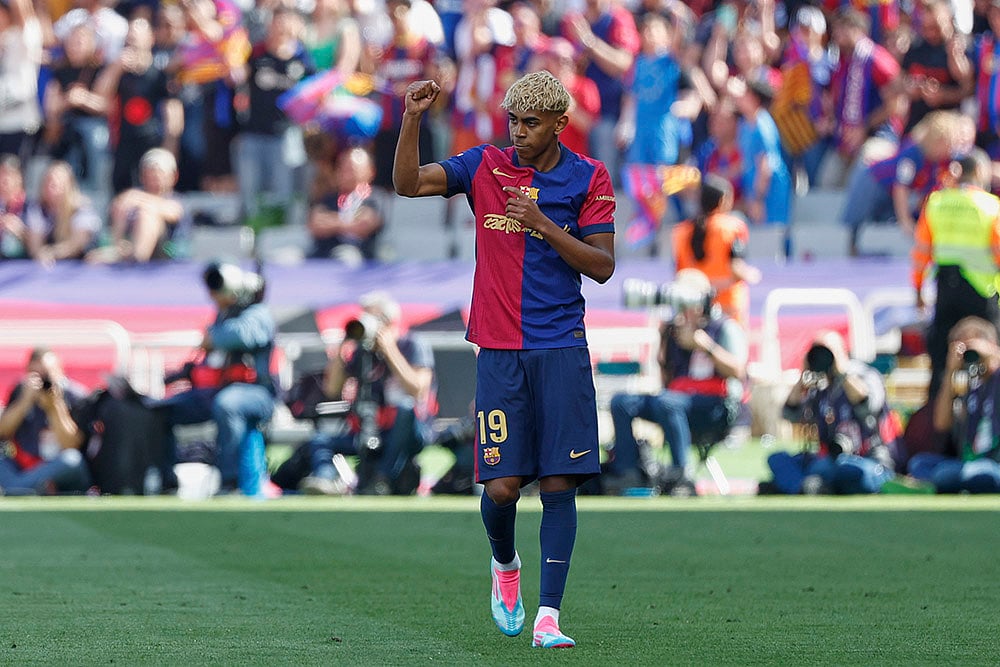 Spanish La Liga Soccer El clasico Barcelona vs Real Madrid: Lamine Yamal