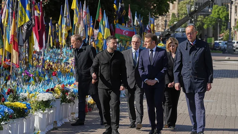 European leaders meet President Volodymyr Zelenskyy in Ukraine. rep image | - AP