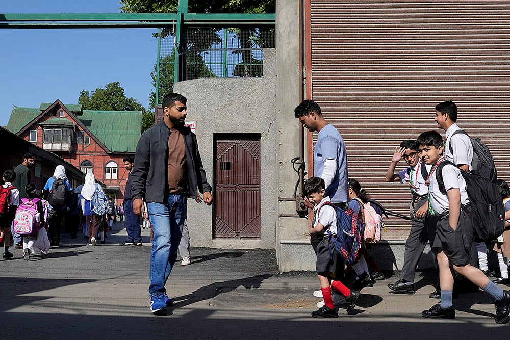 | Photo: PTI/S Irfan : Schools reopen in Kashmir