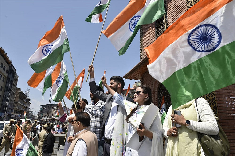 Pahalgam attack aftermath Tiranga rally in Srinagar in support of Operation Sindoor