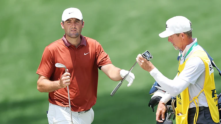 Scottie Scheffler ended day one at the PGA Championship two under par. - null