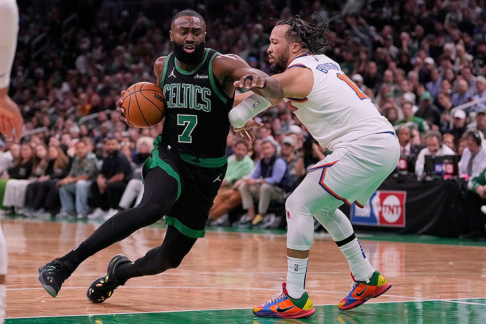 NBA basketball second-round playoff Boston Celtics vs New York Knicks: Jaylen Brown 