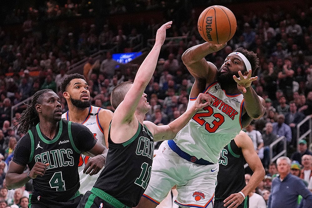 NBA basketball second-round playoff Boston Celtics vs New York Knicks: Mitchell Robinson 