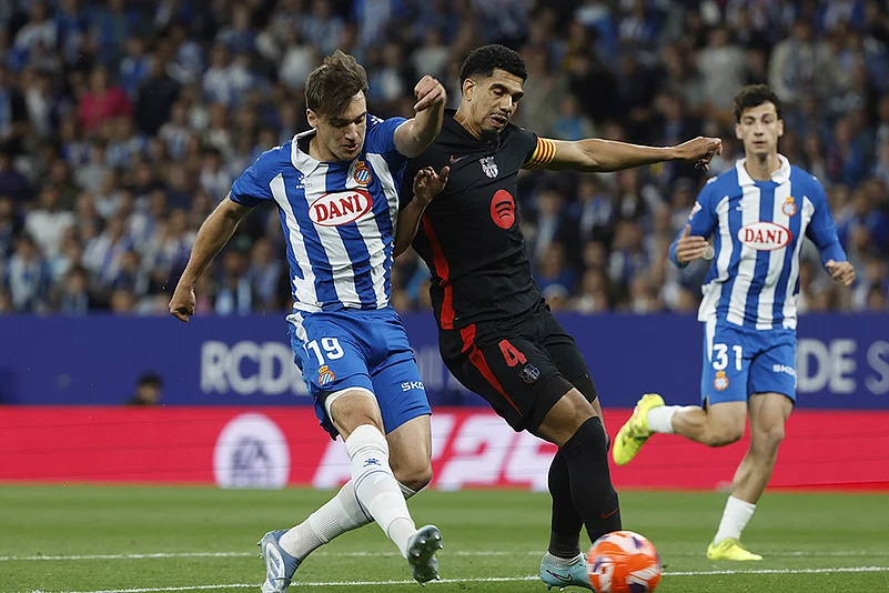 Spanish La Liga soccer Espanyol and Barcelona: Urko Gonzalez de Zarate