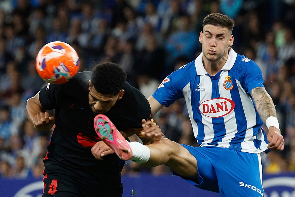 Spanish La Liga soccer Espanyol and Barcelona: Roberto Fernandez
