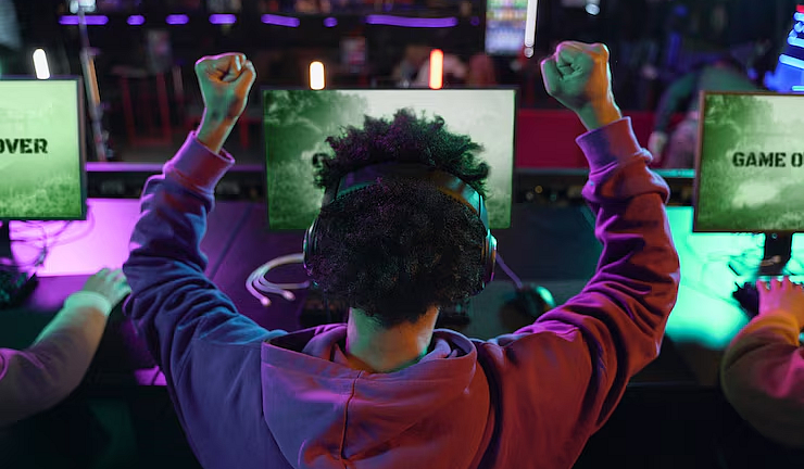 A man is cheering