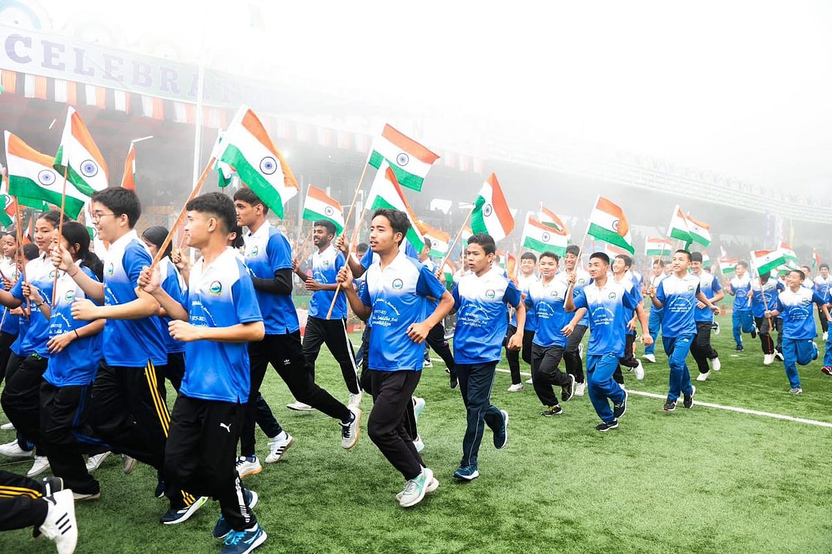 Students running as part of Run for Unity program.