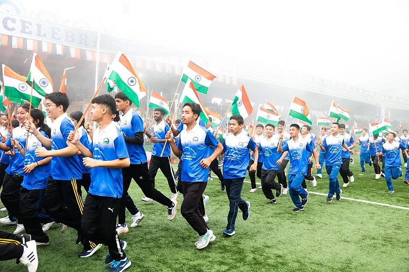 Students running as part of Run for Unity program.