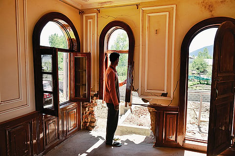 Maqbool Khan’s house in Chowkibal, Kupwara, damaged due to shelling