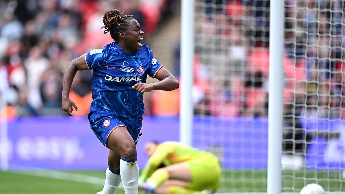 Sandy Baltimore netted twice against Manchester United. - File